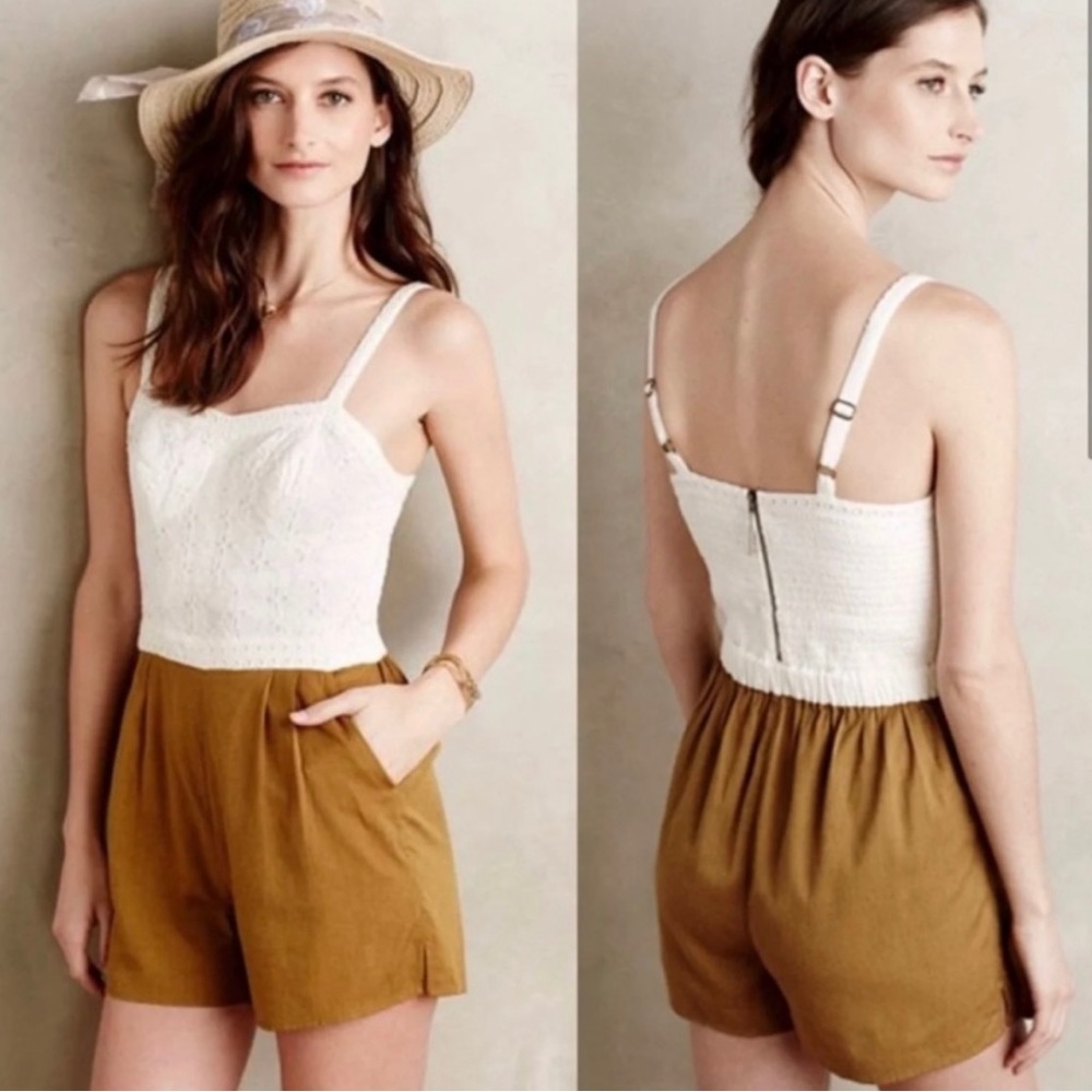 Anthropologie | Mermaid Addie Lace Eyelet Romper